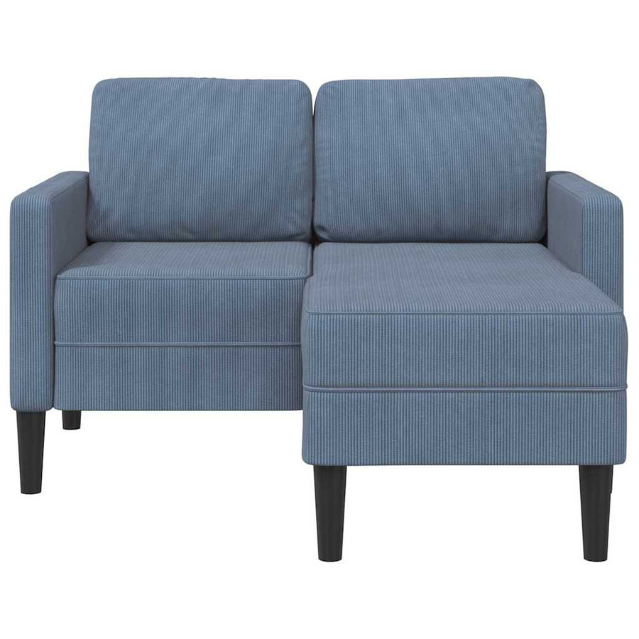 2-zitsbank met ligstoel L-vormig 125 cm linnen blauw