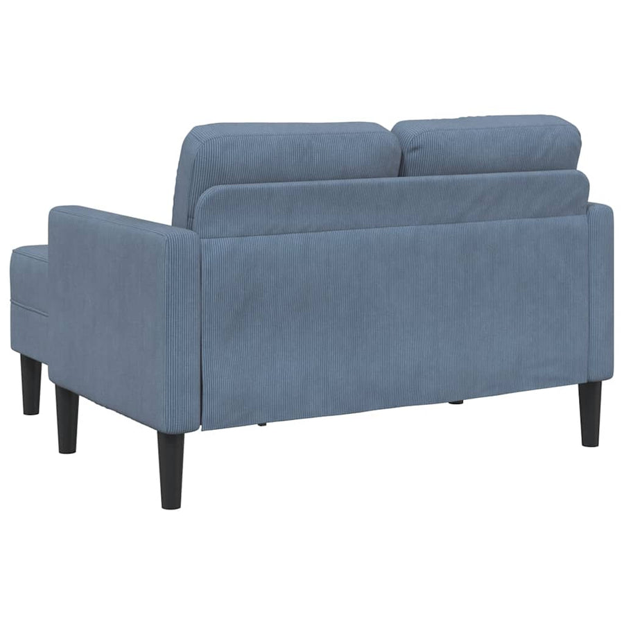 2-zitsbank met ligstoel L-vormig 125 cm linnen blauw