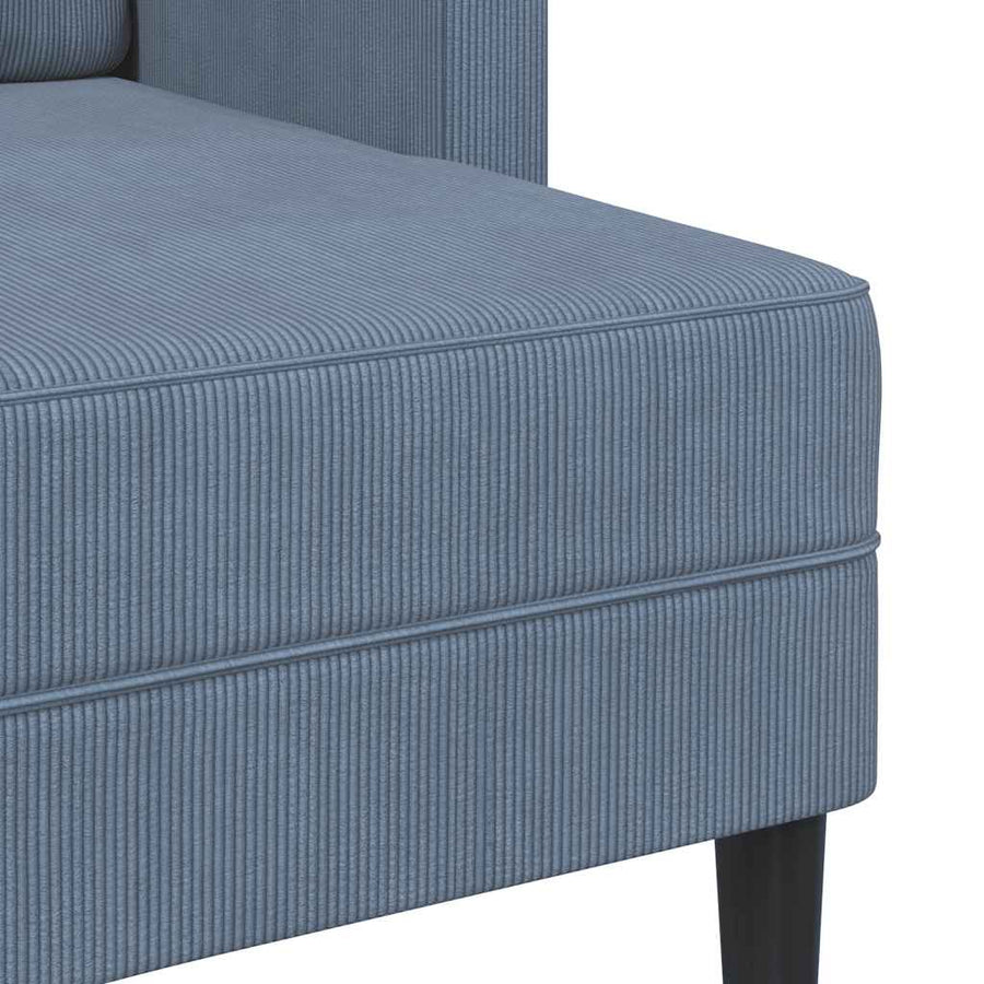 2-zitsbank met ligstoel L-vormig 125 cm linnen blauw