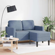 Hoekbank 125 cm linnen blauw