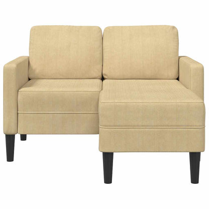 2-Zitsbank Met Chaise L-Vorm 125 Cm Linnen Grijs Lichtgroen