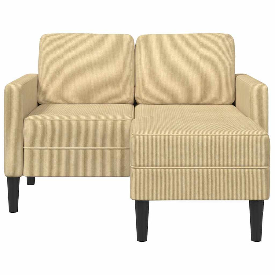 2-Zitsbank Met Chaise L-Vorm 125 Cm Linnen Grijs Lichtgroen