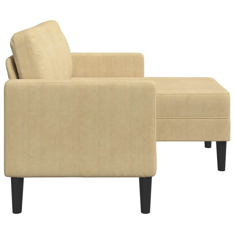 2-Zitsbank Met Chaise L-Vorm 125 Cm Linnen Grijs Lichtgroen