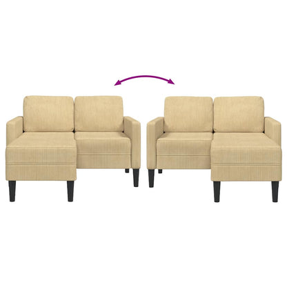 2-Zitsbank Met Chaise L-Vorm 125 Cm Linnen Grijs Lichtgroen