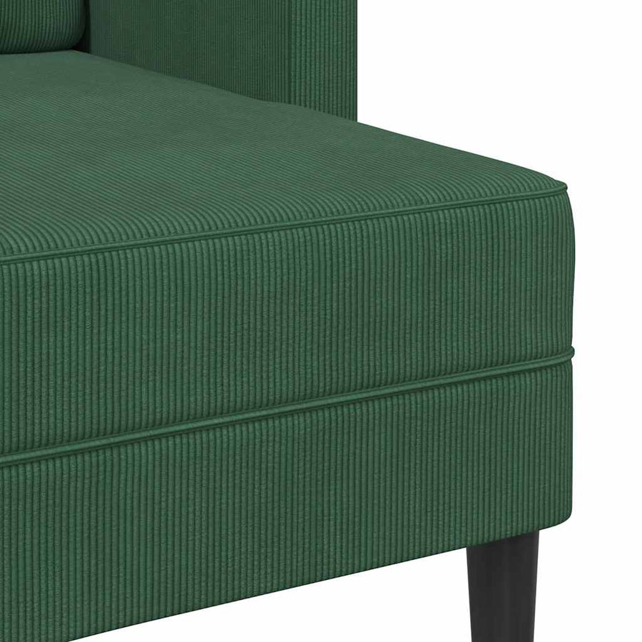 2-Zitsbank Met Ligstoel L-Vorm Jungle Groen 125 Cm Linnen Oerwoudgroen