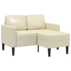 Hoekbank L-vormig 125 cm kunstleer crème