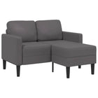 2-seater sofa with chaise longue, L-shaped, gray, 125 cm, artificial leather