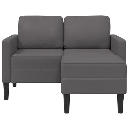 2-zitsbank met chaise longue, L-vormig, grijs, 125 cm, kunstleer