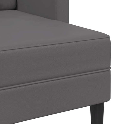 2-zitsbank met chaise longue, L-vormig, grijs, 125 cm, kunstleer