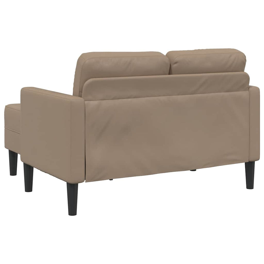 2-zitsbank met chaise longue L-vorm Cappuccino 125 cm Kunstleer
