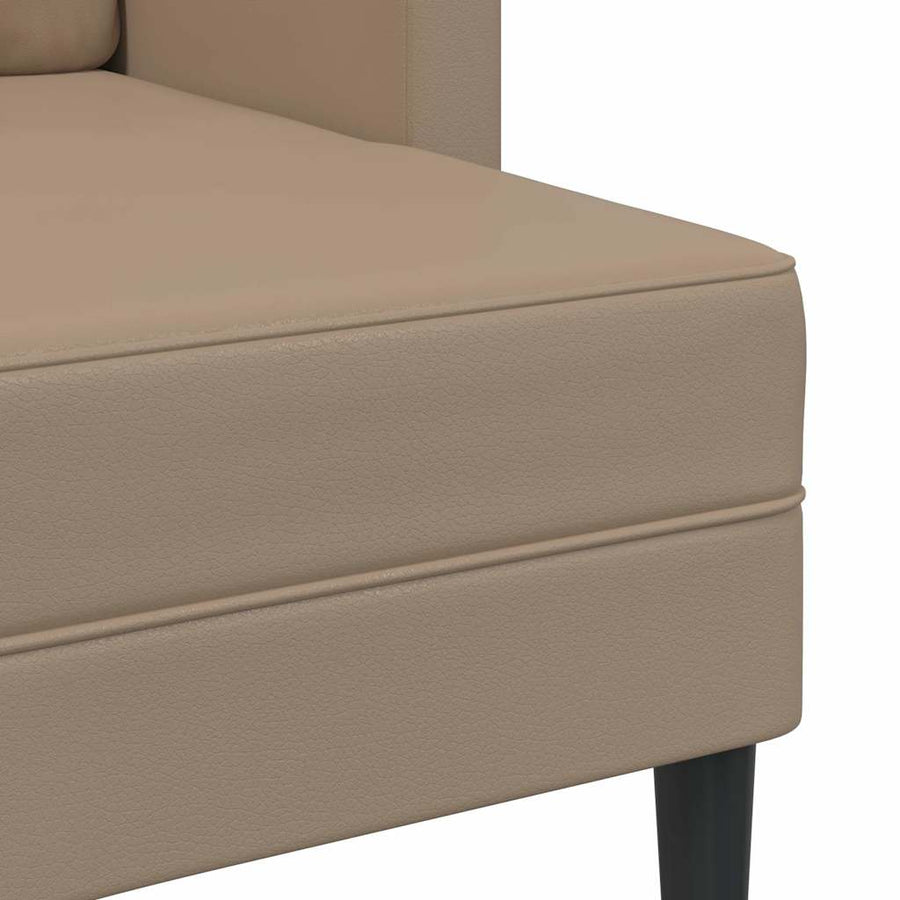 2-zitsbank met chaise longue L-vorm Cappuccino 125 cm Kunstleer