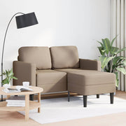 2-zitsbank L-vorm 125 cm cappuccino kunstleer