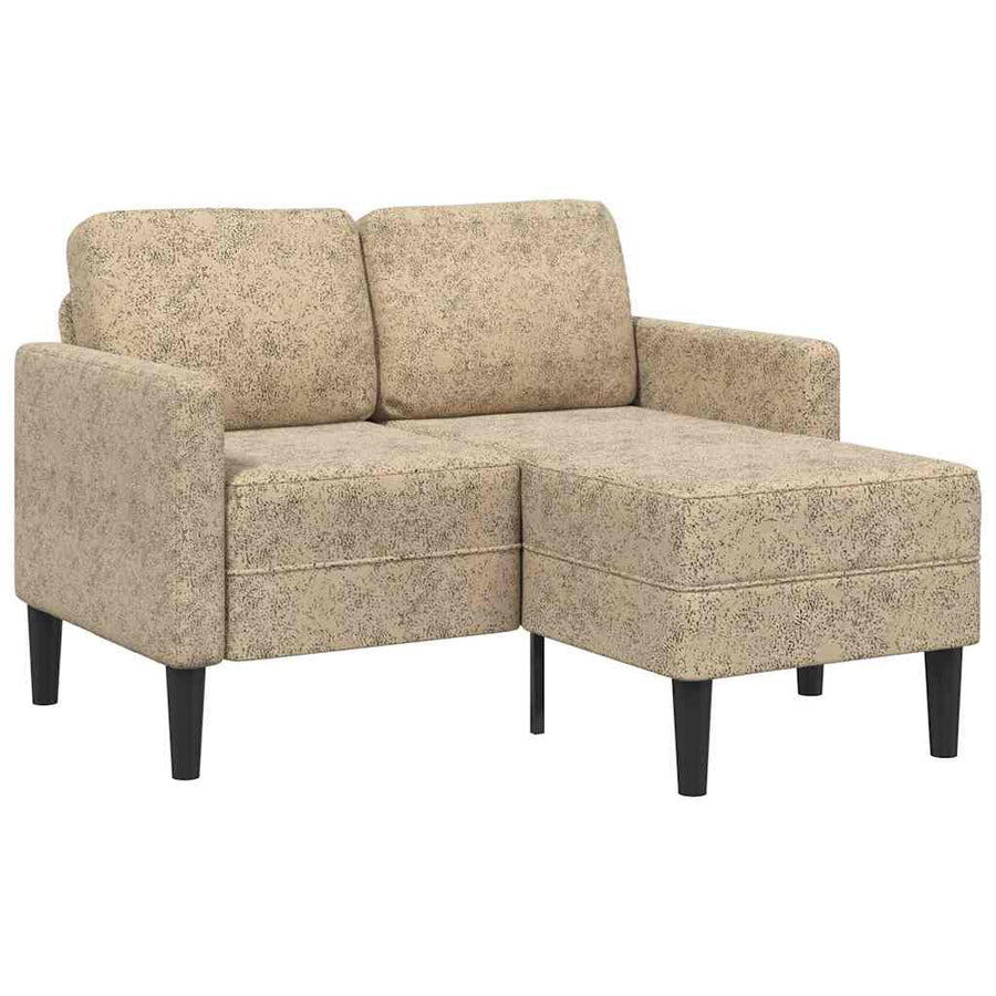 2-zitsbank met chaise longue L-vormig lichtgrijs 125 cm kunstleer