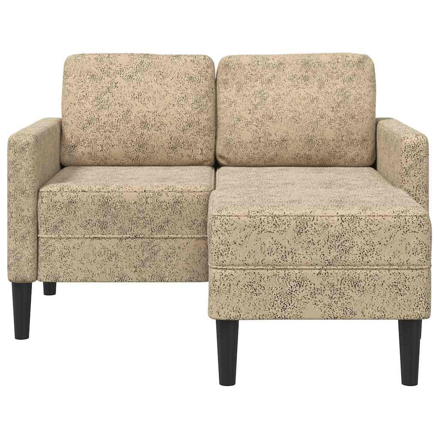 2-zitsbank met chaise longue L-vormig lichtgrijs 125 cm kunstleer