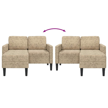 2-zitsbank met chaise longue L-vormig lichtgrijs 125 cm kunstleer