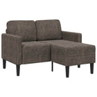 2-zitsbank chaise longue 125 cm donkergrijs kunstleer