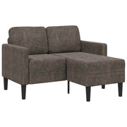 2-zitsbank chaise longue 125 cm donkergrijs kunstleer
