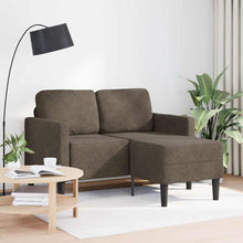2-zitsbank met chaise longue, L-vormig, donkergrijs, 125 cm, kunstleer