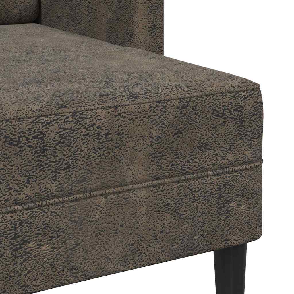 2-zitsbank met chaise longue, L-vormig, donkergrijs, 125 cm, kunstleer