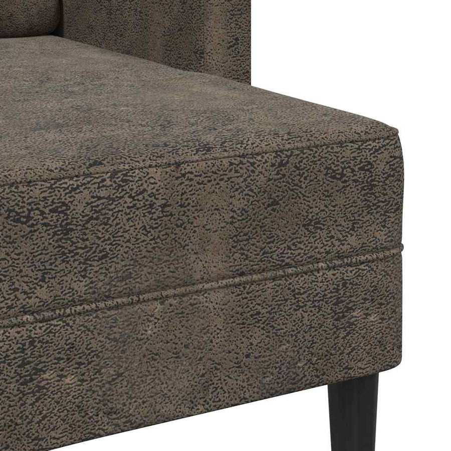 2-zitsbank met chaise longue, L-vormig, donkergrijs, 125 cm, kunstleer