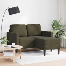 2-zitsbank met chaise longue, L-vormig, legergroen, 125 cm, kunstleer