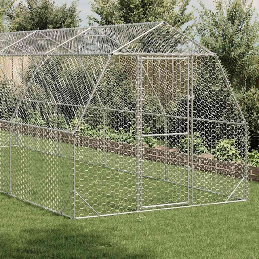 Kippenren 2,5x8x2,25 m gegalvaniseerd staal