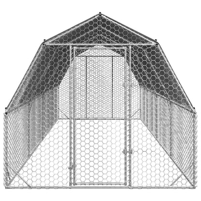 Kippenren met dak 2,5x8x2,25 m gegalvaniseerd staal