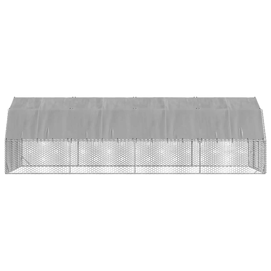 Kippenren met dak 2,5x8x2,25 m gegalvaniseerd staal
