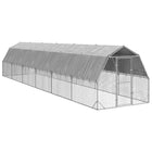 Chicken run with roof 2.5x12x2.25 m galvanized steel