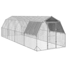 Chicken run with roof 2.5x8x2.25 m galvanized steel