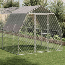 Kippenren met dak 2,5x8x2,25 m gegalvaniseerd staal