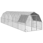 Chicken coop with roof 2.5x10x2.25 m galvanized steel