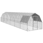 Chicken run with roof 2.5x12x2.25 m galvanized steel
