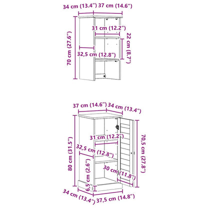 Badkamermeubelset 2 pcs Bruin en Honingbruin 37 x 34 x 150 cm