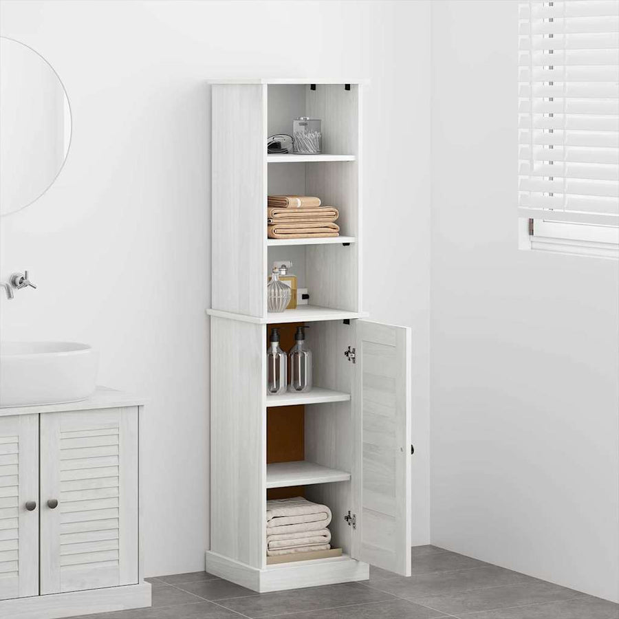 Badkamermeubelset met plank 2 pcs Bruin en wit 37 x 34 x 150 cm