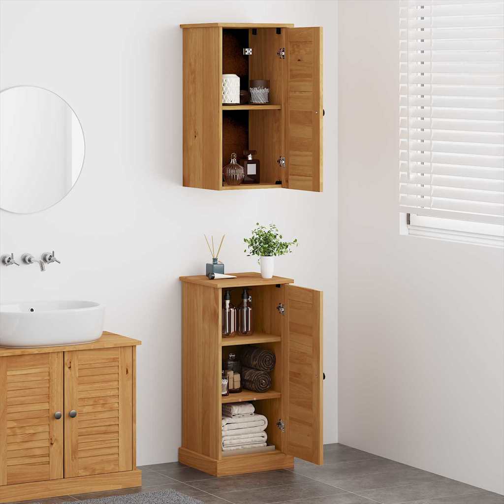 Badkamermeubelset 2 pcs Bruin en Honingbruin 37 x 34 x 80 cm