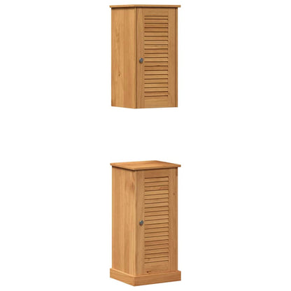 Badkamermeubelset 2 pcs Bruin en Honingbruin 37 x 34 x 80 cm