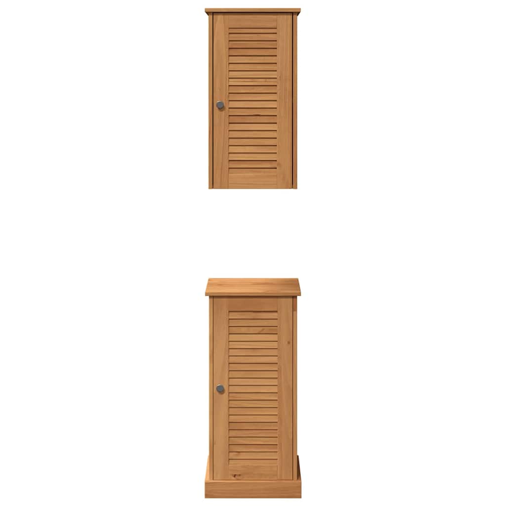 Badkamermeubelset 2 pcs Bruin en Honingbruin 37 x 34 x 80 cm