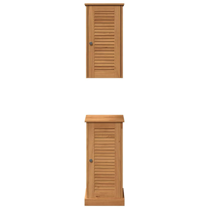 Badkamermeubelset 2 pcs Bruin en Honingbruin 37 x 34 x 80 cm