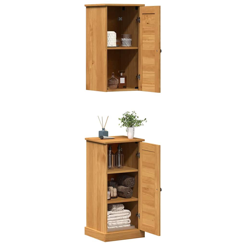 Badkamermeubelset 2 pcs Bruin en Honingbruin 37 x 34 x 80 cm