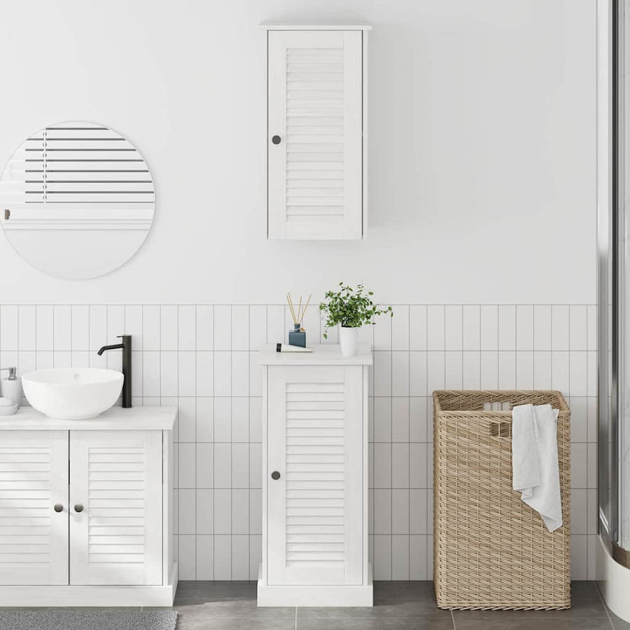 Badkamermeubelset met plank met opslag met de deur 2 pcs Antiekwit 37 x 34 x 80 cm