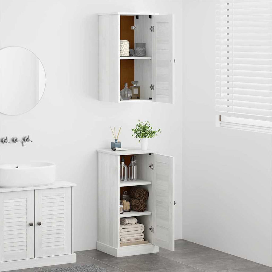 Badkamermeubelset met plank met opslag met de deur 2 pcs Antiekwit 37 x 34 x 80 cm