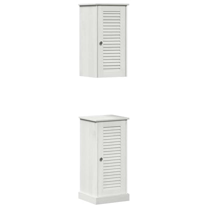 Badkamermeubelset met plank met opslag met de deur 2 pcs Antiekwit 37 x 34 x 80 cm