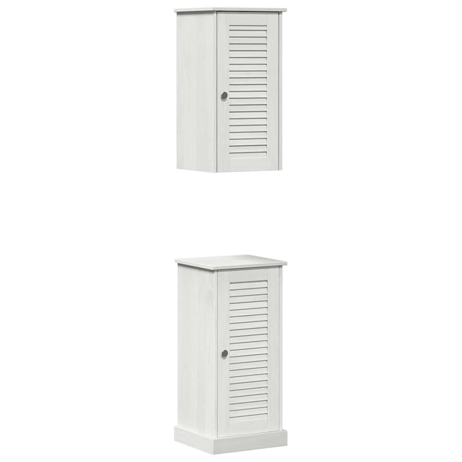 Badkamermeubelset met plank met opslag met de deur 2 pcs Antiekwit 37 x 34 x 80 cm