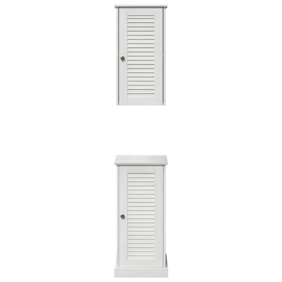 Badkamermeubelset met plank met opslag met de deur 2 pcs Antiekwit 37 x 34 x 80 cm