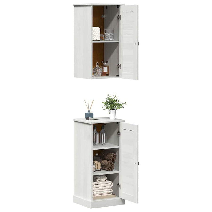 Badkamermeubelset met plank met opslag met de deur 2 pcs Antiekwit 37 x 34 x 80 cm