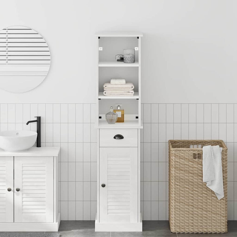 Badkamermeubelset met lade met plank 2 pcs Bruin en wit 37 x 34 x 150 cm