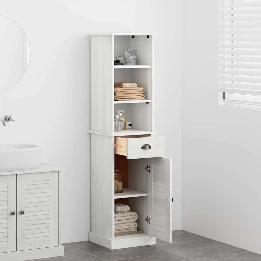 Badkamermeubelset met lade met plank 2 pcs Bruin en wit 37 x 34 x 150 cm