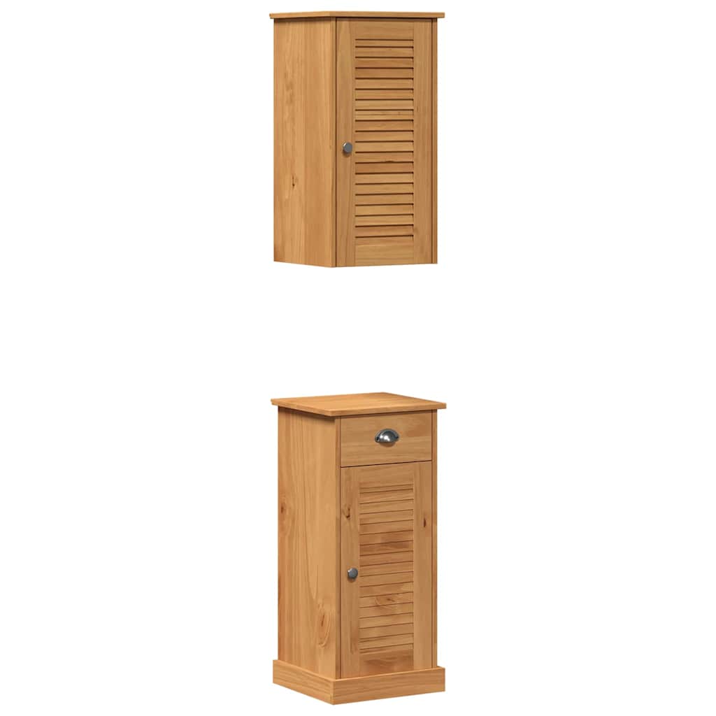 Badkamerkast VIGO 2 st Bruin en Honingbruin 37 x 34 x 80 cm