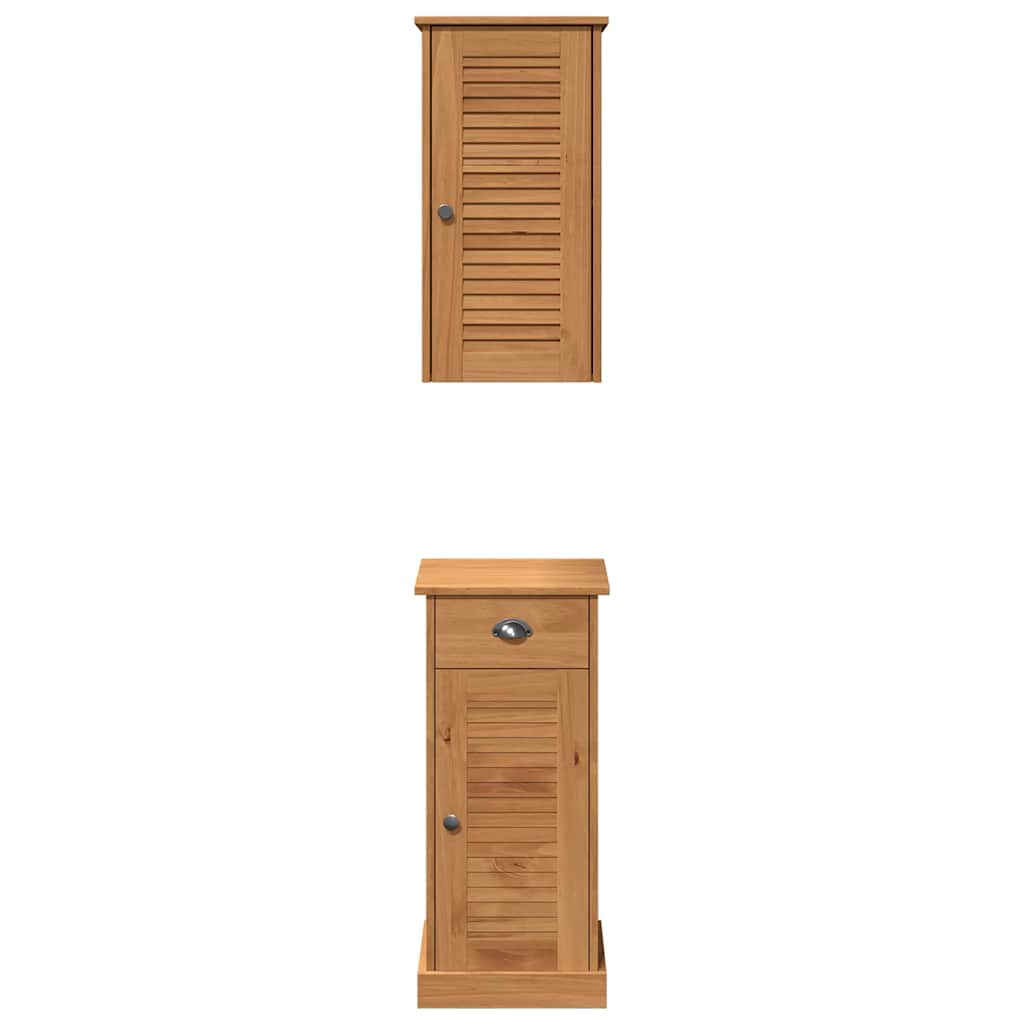 Badkamerkast VIGO 2 st Bruin en Honingbruin 37 x 34 x 80 cm